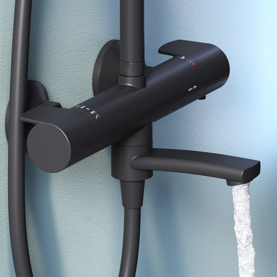 Душевая стойка с термостатом Am.Pm X-Joy F0785A522, черный, Цвет производителя: чёрный - фото 7