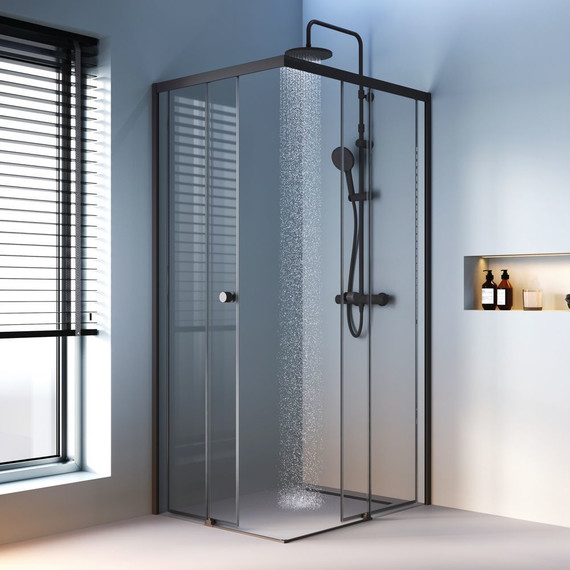 Душевое ограждение Am.Pm X-Joy 100x80 см W94G-403-10080-BТ, черный/прозрачное - фото 3