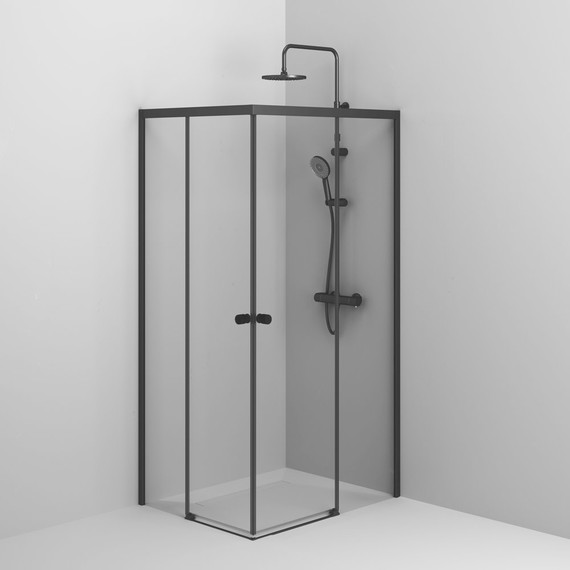 Душевое ограждение Am.Pm X-Joy 100x80 см W94G-403-10080-BТ, черный/прозрачное - фото 5