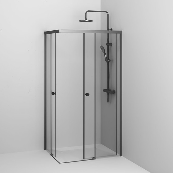 Душевое ограждение Am.Pm X-Joy 100x80 см W94G-403-10080-BТ, черный/прозрачное - фото 6