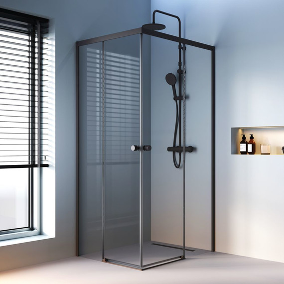 Душевое ограждение Am.Pm X-Joy 100x80 см W94G-403-10080-BТ, черный/прозрачное - фото 2