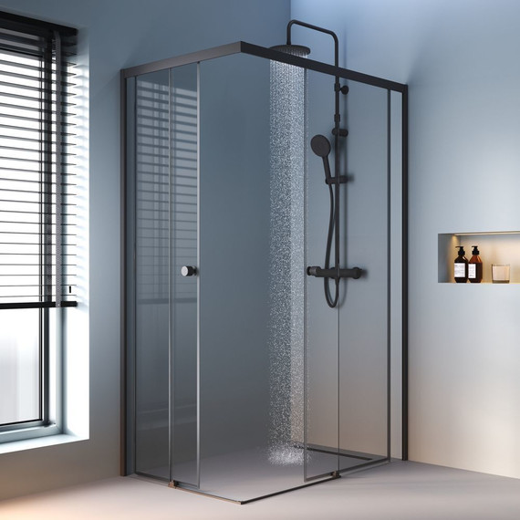 Душевое ограждение Am.Pm X-Joy 120x80 см W94G-403-12080-BТ, черный/прозрачное - фото 3