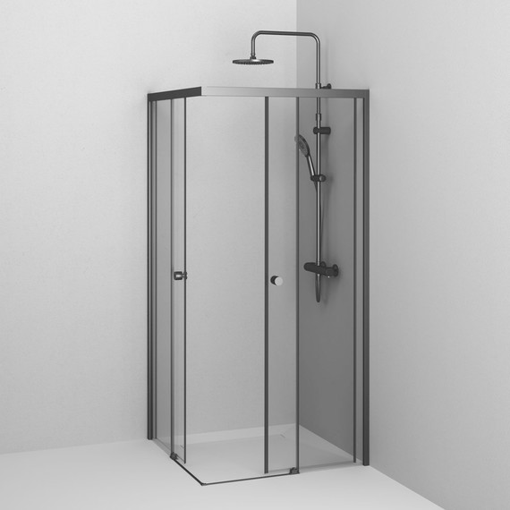 Душевое ограждение Am.Pm X-Joy 90x90 см W94G-403-9090-BТ, черный/прозрачное - фото 6