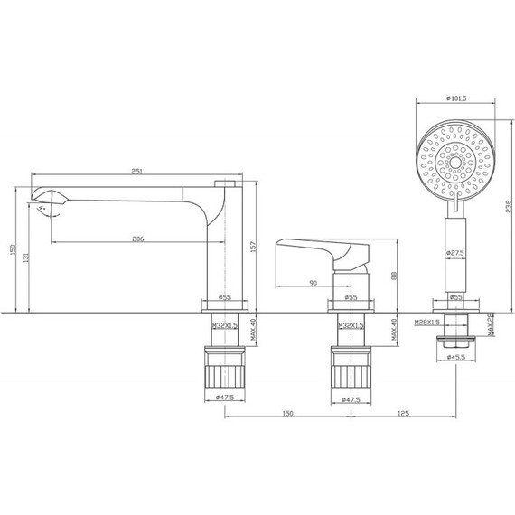 Смеситель для ванны BelBagno ANCONA-BVD3-CRM - фото 2