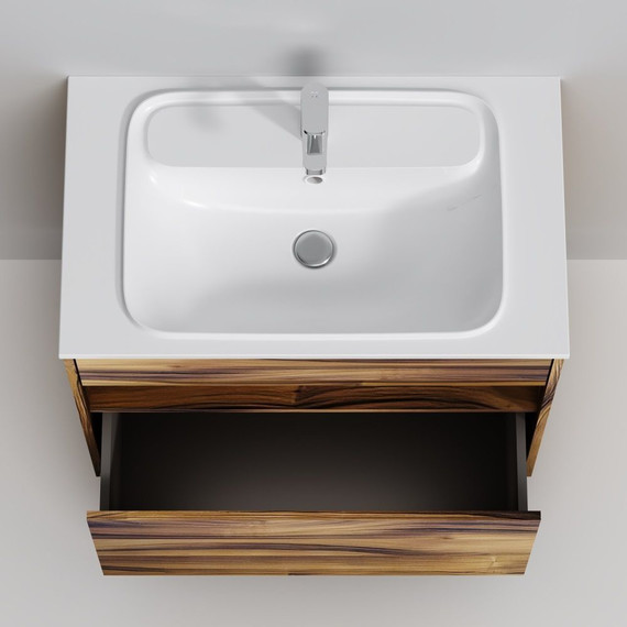 Тумба подвесная с раковиной Am.Pm Func 80 см M8FFUX0801OF, дуб крафт, Цвет фасада: тёмное дерево - фото, картинка 7 Тумба подвесная с раковиной Am.Pm Func 80 см M8FFUX0801OF, дуб крафт, Цвет фасада: тёмное дерево - фото 7