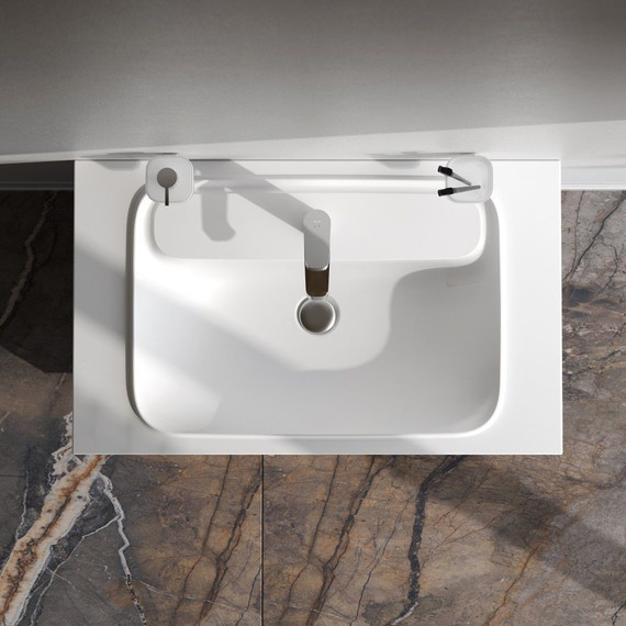 Тумба подвесная с раковиной Am.Pm Func 80 см M8FFUX0801WG, белый глянцевый, Цвет фасада: белый - фото 4