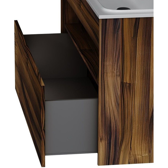 Тумба подвесная с раковиной Am.Pm Func 120 см M8FFUX1201OF, дуб крафт, Цвет фасада: тёмное дерево - фото 12