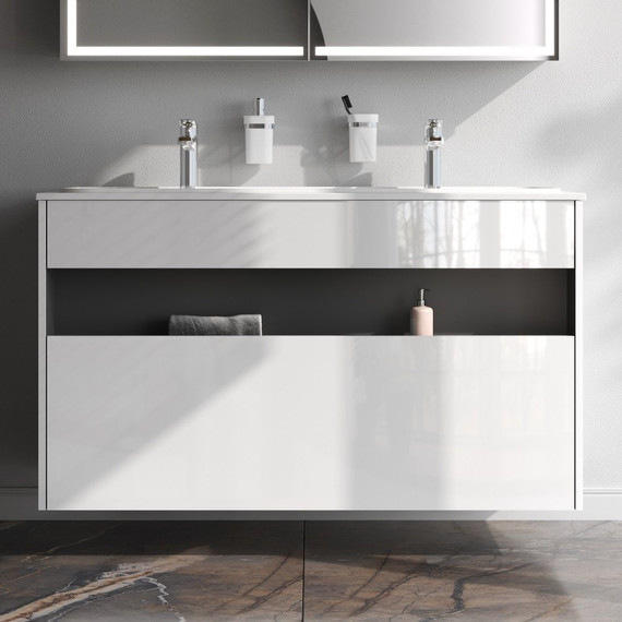 Тумба подвесная с раковиной Am.Pm Func 120 см M8FFUX1201WG, белый глянцевый, Цвет фасада: белый - фото 10