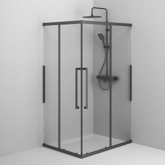 Душевое ограждение Am.Pm Func 120x80 см W84G-403-12080-BТ, черный/прозрачное - фото 4