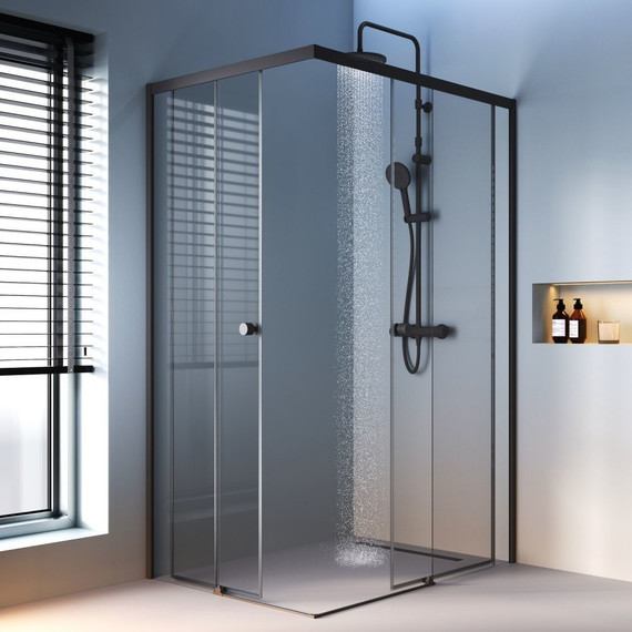 Душевое ограждение Am.Pm X-Joy 120x90 см W94G-403-12090-BТ, черный/прозрачное - фото 3