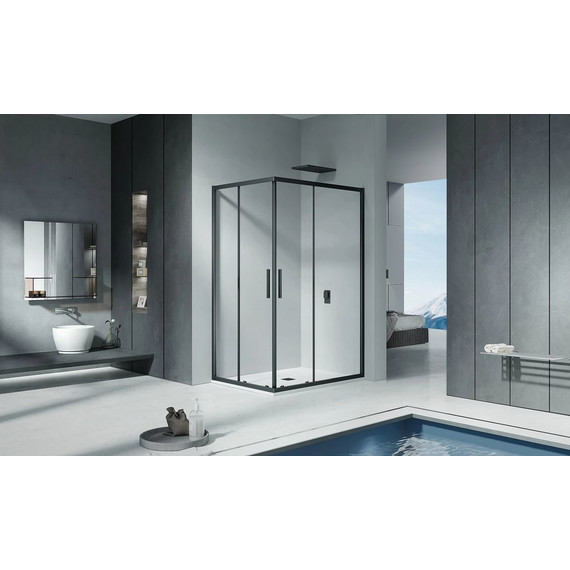 Душевое ограждение Bas Cofe CR-120-90-C-B 120x90 см, чёрный/прозрачное - фото 2