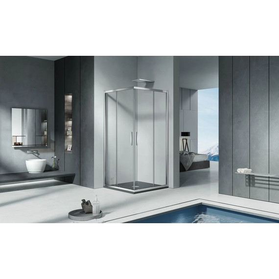 Душевое ограждение Bas Cofe CR-90-C-CH 90x90 см, хром/прозрачное - фото 2