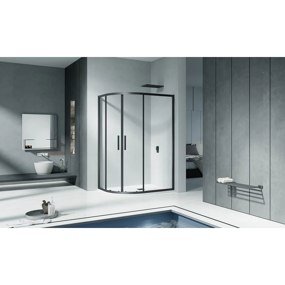 Душевое ограждение Bas Cofe R-120-C-B 120x80 см, чёрный/прозрачное - фото 2