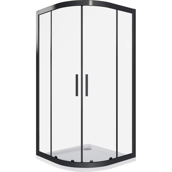 Душевое ограждение Bas Cofe R-80-C-CH 80x80 см, чёрный/прозрачное - фото 
