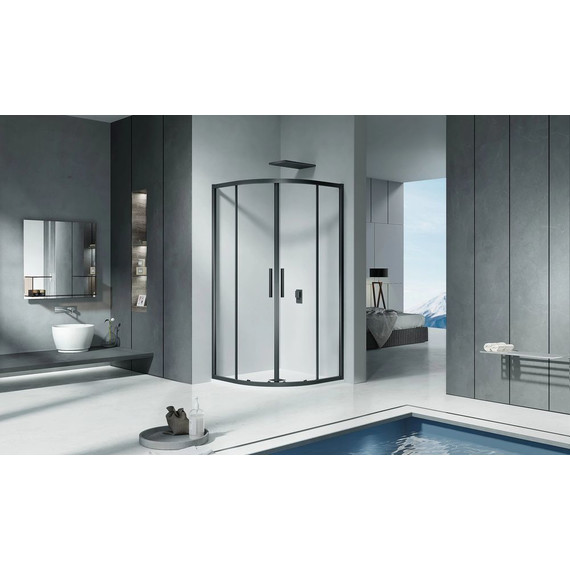 Душевое ограждение Bas Cofe R-80-C-CH 80x80 см, чёрный/прозрачное - фото 2