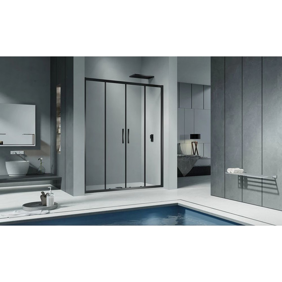 Душевая дверь Bas Cofe WTW-TD-160-C-B 160 см, чёрный/прозрачное - фото 2