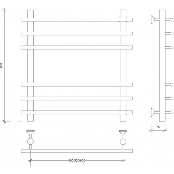Полотенцесушитель водяной Secado Турин плюс П6 500x600 мм, бронза - фото 3