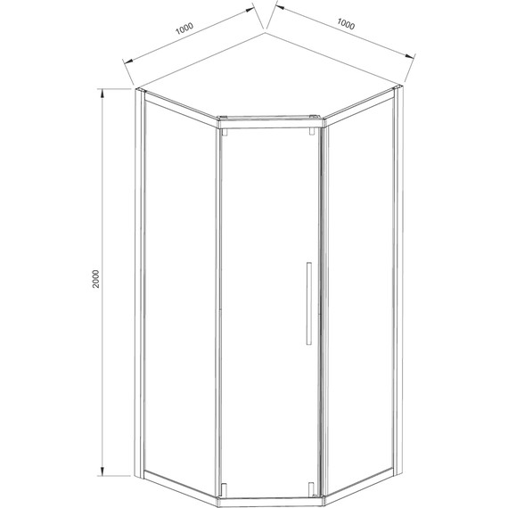 Душевое ограждение Vincea Show 100x100 см VSP1-4SH100CLB (стекло 8 мм), черный/прозрачное - фото 4