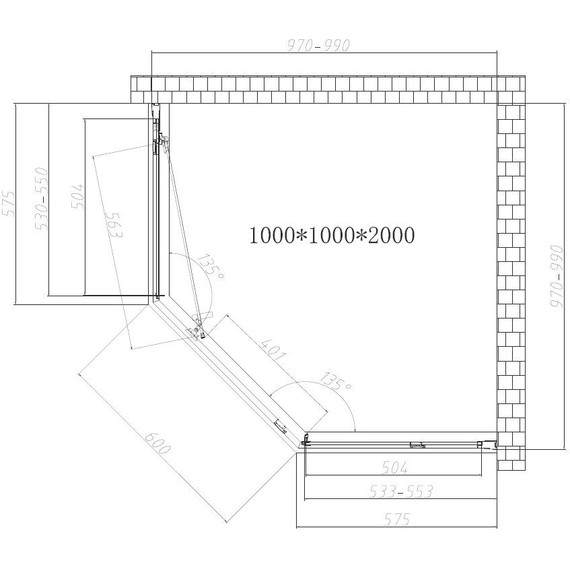 Душевое ограждение Vincea Show 100x100 см VSP1-4SH100CLB (стекло 8 мм), черный/прозрачное - фото 5