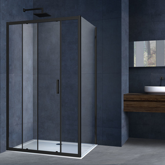 Душевое ограждение Vincea Alpha 120x90 см VSR-3AL9012CLB, черный/прозрачное - фото 