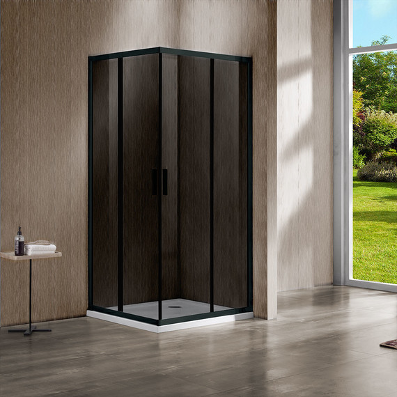 Душевое ограждение Vincea Garda 90x90 см VSS-1G900CGB, черный/тонированное - фото 