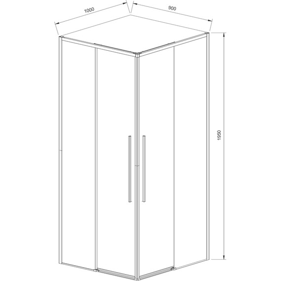 Душевое ограждение Vincea Slim-N 90x100 см VSS-4SN9010CLB, черный/прозрачное - фото 2