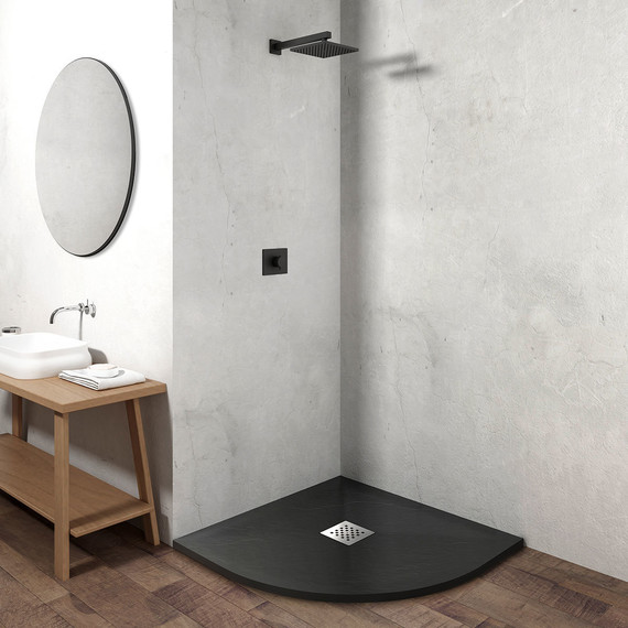 Поддон каменный Vincea 100х100 см VST-4SQ1010A, антрацит - фото 2