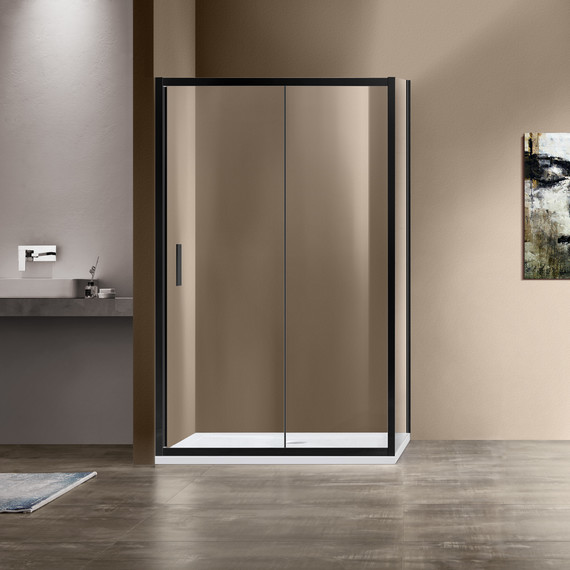 Душевое ограждение Vincea Garda 140x100 см VSR-1G1014CLB, черный/прозрачное - фото 