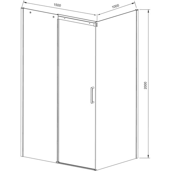 Душевое ограждение Vincea Dice 150x100 см VSR-4D1015CL (стекло 8 мм), хром/прозрачное - фото 3