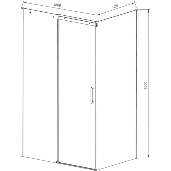 Душевое ограждение Vincea Dice 150x90 см VSR-4D9015CLB (стекло 8 мм), черный/прозрачное - фото 3
