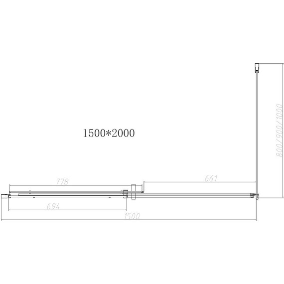 Душевое ограждение Vincea Dice 150x90 см VSR-4D9015CLB (стекло 8 мм), черный/прозрачное - фото 4