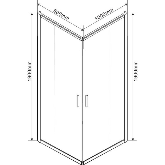 Душевое ограждение Vincea Garda 100x80 см VSS-1G8010CGB, черный/тонированное - фото 2