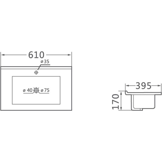 Тумба подвесная с раковиной Vincea Mia Slim 60 см VMC-2MC600S1RW, темное дерево - фото 4