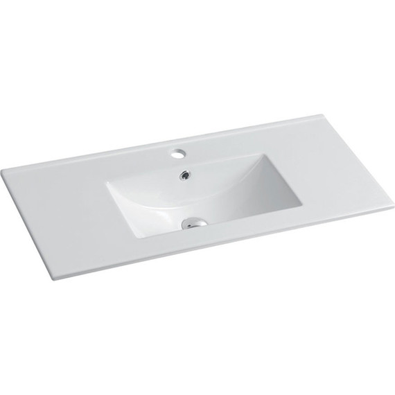 Тумба подвесная с раковиной Vincea Mia Slim 90 см VMC-2MC900S1RW, темное дерево - фото 3