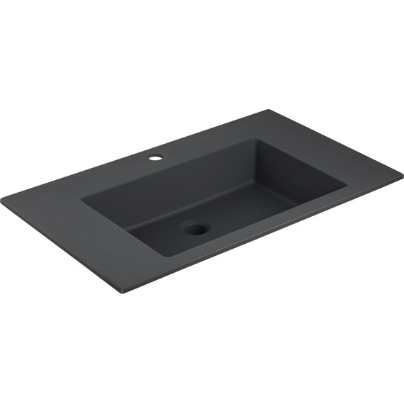 Тумба подвесная с раковиной-столешницей Vincea Chiara 2D 80 см VMC-2C2800RO (раковина VCB-13800B), тёмный дуб - фото 5