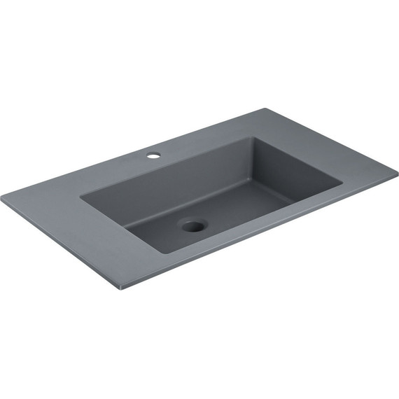 Тумба подвесная с раковиной-столешницей Vincea Chiara 2D 80 см VMC-2C2800RO (раковина VCB-13800G), тёмный дуб - фото 2