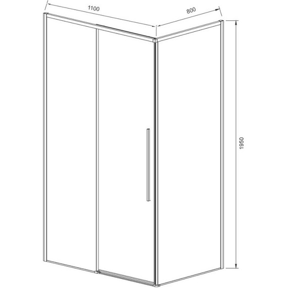 Душевое ограждение Vincea Slim-N 110х80 см VSR-4SN8011CLB, черный/прозрачное - фото 4