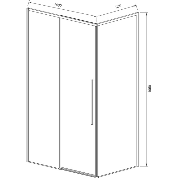 Душевое ограждение Vincea Slim-N 140х80 см VSR-4SN8014CLB, черный/прозрачное - фото 5