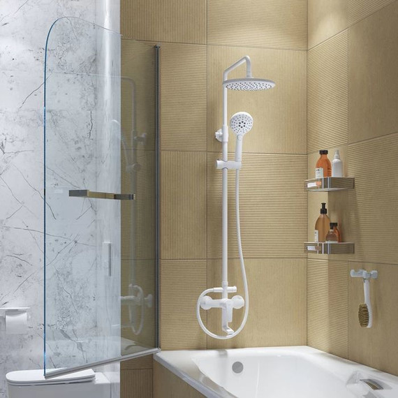 Душевая стойка Iddis Ray RAYWT3Fi06, белый матовый - фото, картинка 2 Душевая стойка Iddis Ray RAYWT3Fi06, белый матовый - фото 2