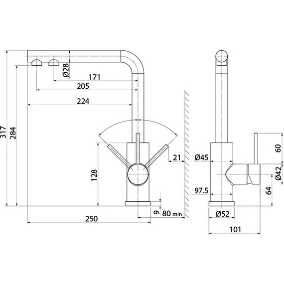 Смеситель для кухни Iddis Rule RULBLLFi05, черный матовый - фото 3