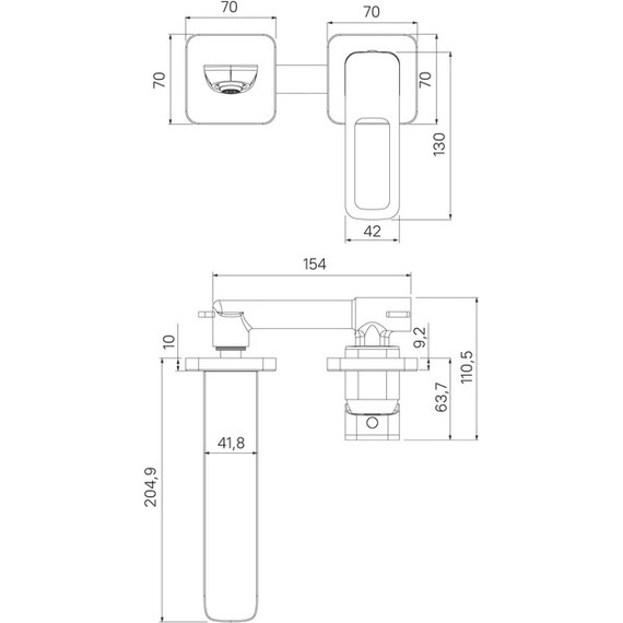 Смеситель для раковины настенный Iddis Slide SLIBL00i65, черный матовый - фото 3