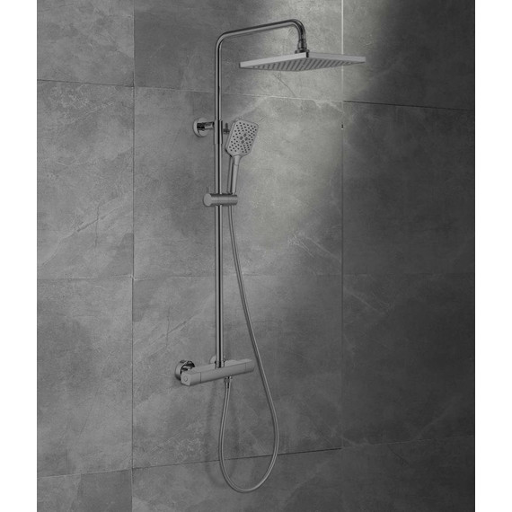 Душевая стойка с термостатом Vincea Next VSFS-1N0TGM, вороненая сталь - фото 3