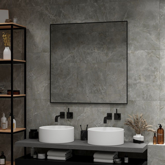 Зеркало Art&Max Sorrento 100 см AM-Sor-1000-1000-DS-F, чёрный - фото 4