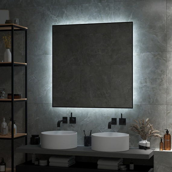 Зеркало Art&Max Sorrento 100 см AM-Sor-1000-1000-DS-F, чёрный - фото 5