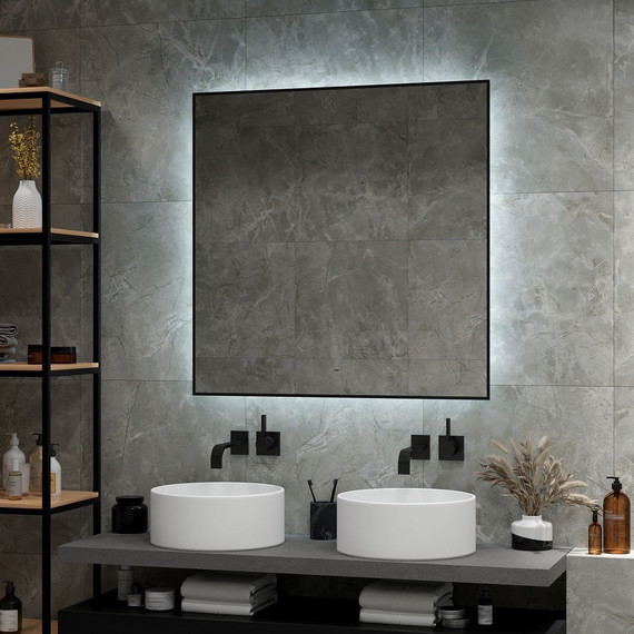 Зеркало Art&Max Sorrento 100 см AM-Sor-1000-1000-DS-F, чёрный - фото 6