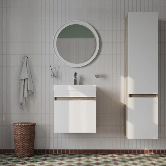 Тумба подвесная с раковиной Iddis Zodiac 50 см ZOD5AD0i95K, ясень-шимо/белый матовый - фото 5