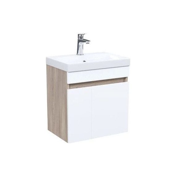 Тумба подвесная с раковиной Iddis Zodiac 50 см ZOD5AD0i95K, ясень-шимо/белый матовый - фото 