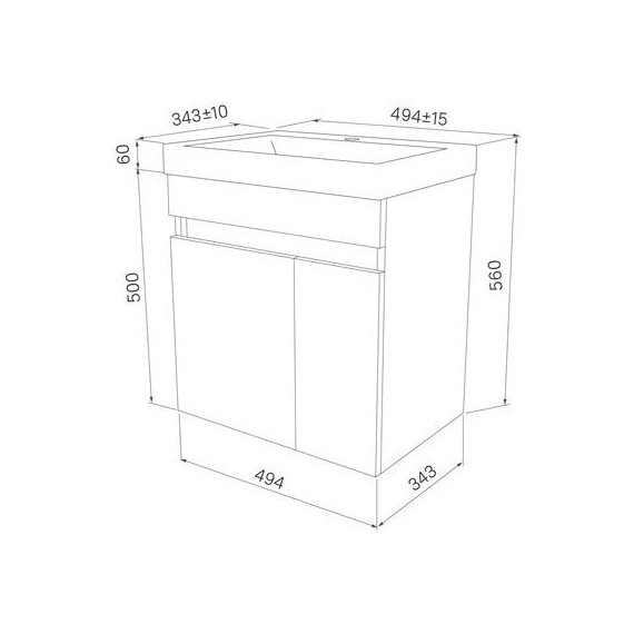 Тумба подвесная с раковиной Iddis Zodiac 50 см ZOD5AD0i95K, ясень-шимо/белый матовый - фото 7