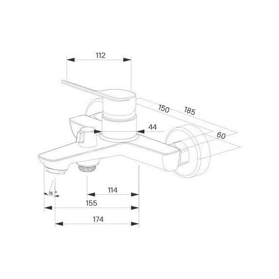 Смеситель для ванны Milardo Enjoy ENJSB00M02 - фото 7