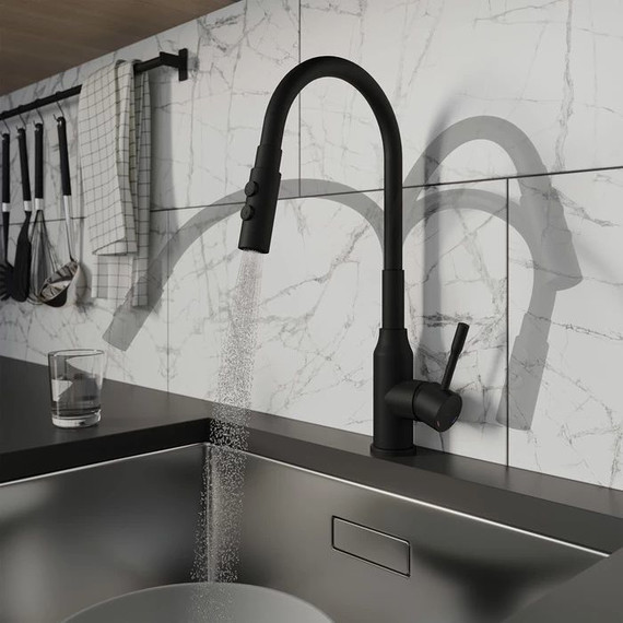 Смеситель для кухни Milardo Meal M01BL2FM05, черный матовый - фото 3